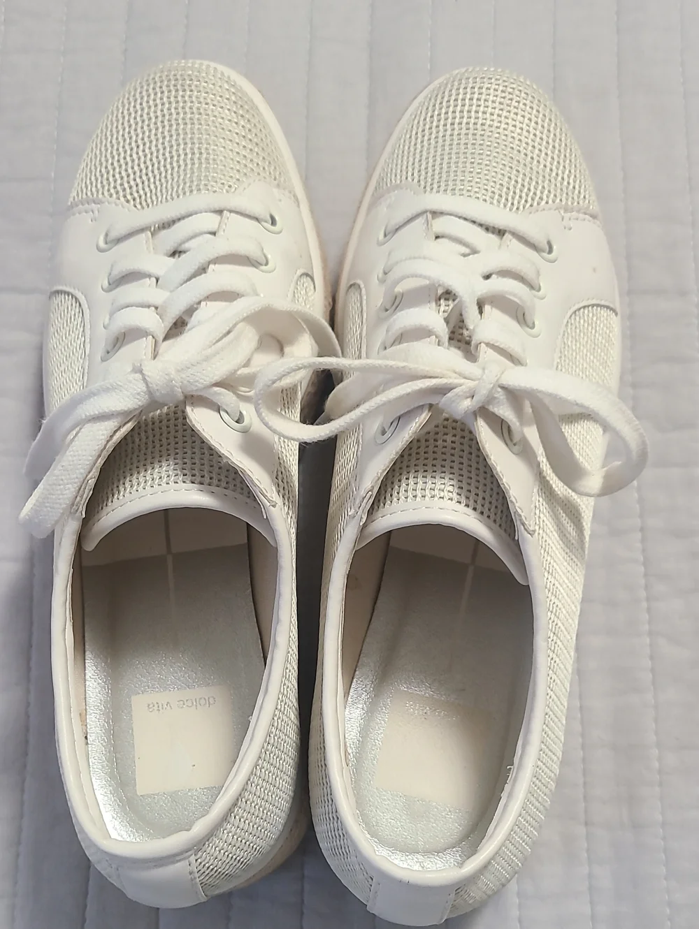 Dolce Vita Tannah Espadrille Wedge Women Trendy Platform Beige Sneakers Sz 8.5 M